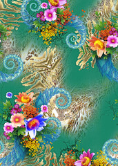 Fototapeta premium Unique and beautiful allover rose flower design is very suitable for textile design