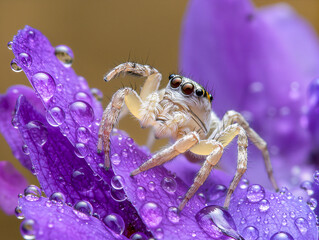 crab spider on purple flower