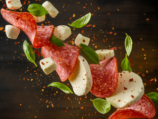 pizza ingredients falling