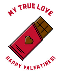 Funny Chocolate Valentine Quote Art | Couples Valentine Gift Idea, Love Chocolate Quote, Cute Valentine Card & Wall Decor Design