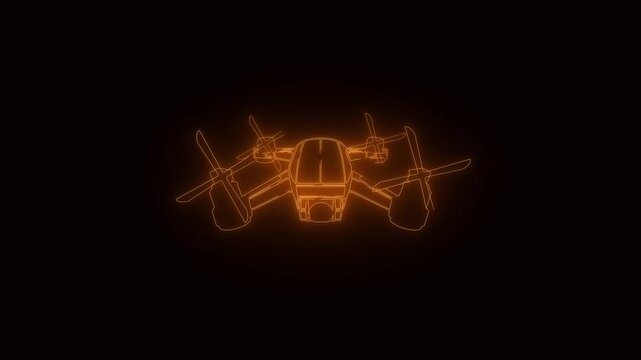 drone logo with light effect on the black background