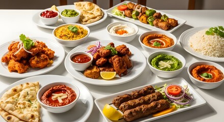 Delicious ramadan food spread traditional meals for iftar and suhoor