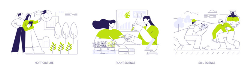 Agriculture studies isolated cartoon vector illustrations se