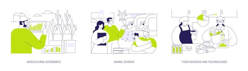 Education in agriculture isolated cartoon vector illustrations se