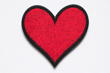 Obraz premium Red heart patch with black border