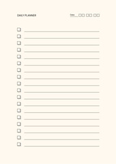 Neutral Simple Daily Planner Page Printable A4 Document  