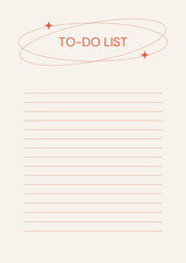 Beige and Red Simple Minimalistic To-Do List 