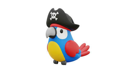Naklejka premium Colorful Toucan Plush Toy with Pirate Hat.