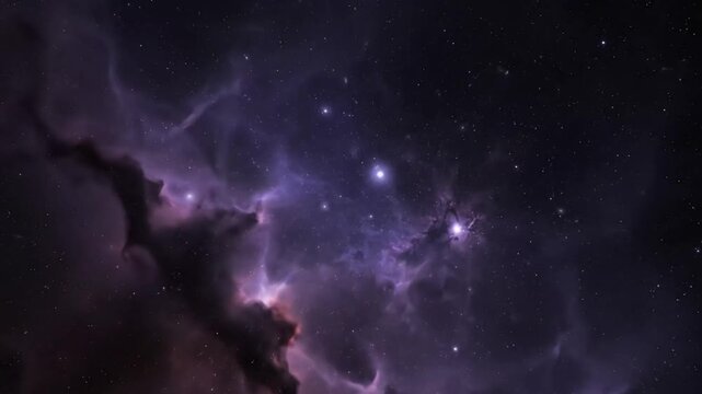 Dark cosmic nebula with distant stars and gaseous clouds, deep space exploration, astronomy