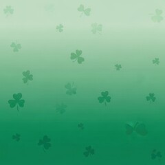 Green shamrocks on gradient background