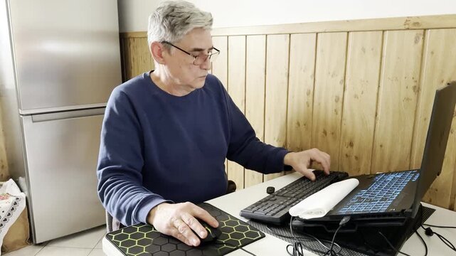 virtual world through his computer, representing the social aspect of modern gaming where physical distance is bridged by digital connectivity. He could be playing a local multiplayer game