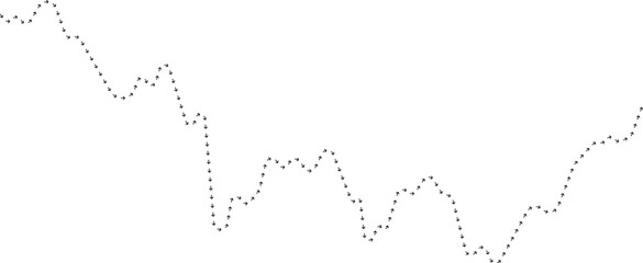 Fototapeta premium Arrow path line chart representing stock data through curves.