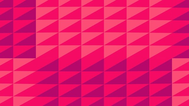 Abstract pink geometric motion background with repeating triangle shapes and diagonal patterns. Modern vibrant design ideal for creative videos, fashion visuals, digital presentations