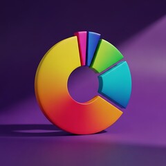 Obraz premium Colorful Pie Chart Illustration for Data Analysis and Presentation.