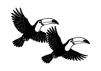 Obraz premium Toucan hand drawn simple sketch vector illustration