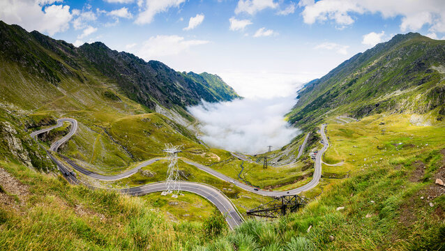 transfagarasan road in the Carphatian mountains