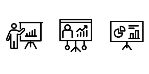 Fototapeta premium presentation outline or line icon design bundle.