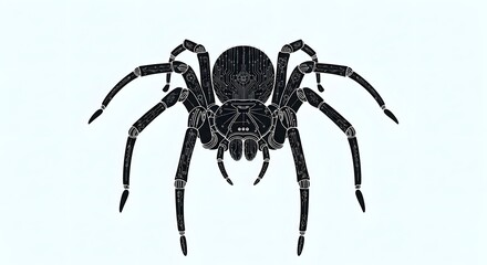 Mechanical Tarantula Silhouette Technology Concept ,generative AI