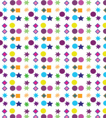 Obraz premium A seamless pattern with colorful shapes with various types of shape designs
