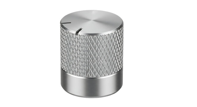 Single potentiometer knob knurled aluminum