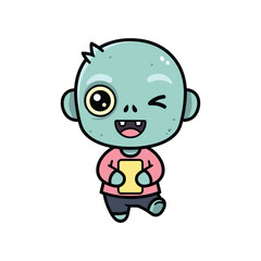 Obraz premium Cute Pretzel Character Illustration