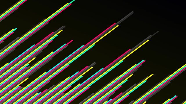 Abstract digital art with colorful lines and a dark background.