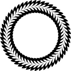 Elegant Black Leaf Oval Wreath Forming Decorative Botanical Frame