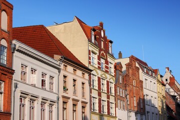 Obraz premium Lubeck town in Germany. Hanseatic City. Medieval Old Town architecture.