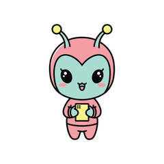 Cute Alien Vector Illustration