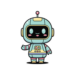 Obraz premium Cute Robot Vector Illustration
