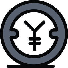 Clean financial icon representing Japanese yen currency for banking and finance concepts