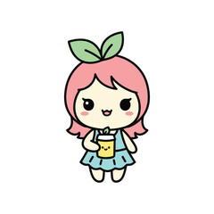 Obraz premium Cute Strawberry Girl Vector Illustration