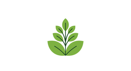 Obraz premium Minimalist Green Plant Illustration Viewed Frontally, Emphasizing Simplicity in a Clean White Space