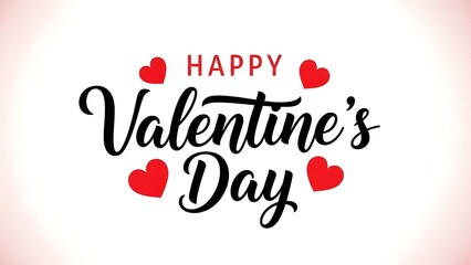 Fototapeta premium Happy valentine's day wishes and greetings with hearts