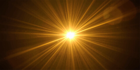 Naklejka premium Abstract light burst with bright sun rays and glowing flare in a colorful sky background illustration