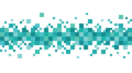 Abstract digital pixel mosaic pattern background in teal and blue