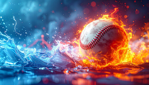 baseball in flames