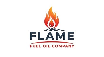 Flame Fuel Oil Company Logo Design.