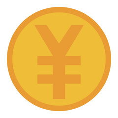 Obraz premium 円記号（￥）が入ったゴールドコインのイラスト