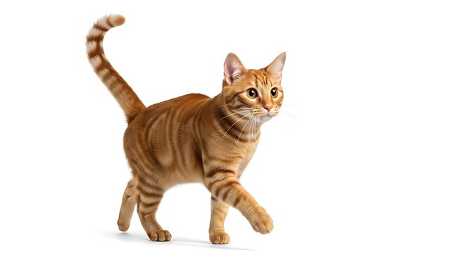 Playful orange tabby kitten in motion