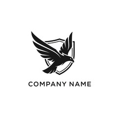 Fototapeta premium Black Bird Logo Design Element Flying.