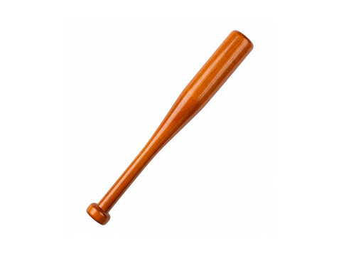 Wooden baseball bat isolated on white background.