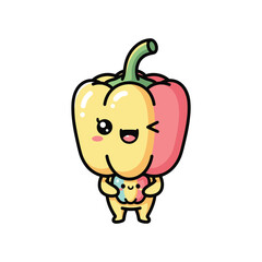 Cute Bell Pepper Character Illustration