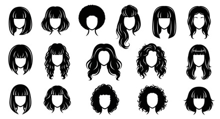 Collection of diverse black hairstyles and haircuts for women.