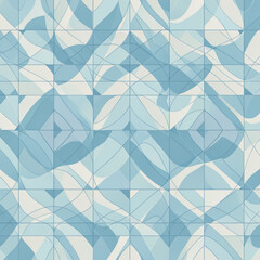 Offset Wave Grid Seamless Pattern &ndash; Modern Vector Texture