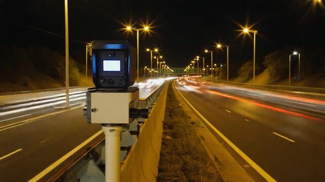 Speed ​​camera on the highway.