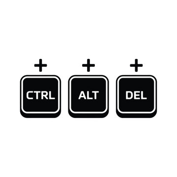 Ctrl alt and delete keys displayed on a white background