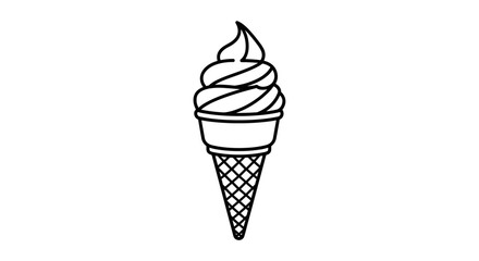 Soft Serve Ice Cream Cone Icon with Waffle Texture
