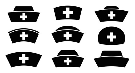 Collection of Various Nurse Cap and Hat Styles