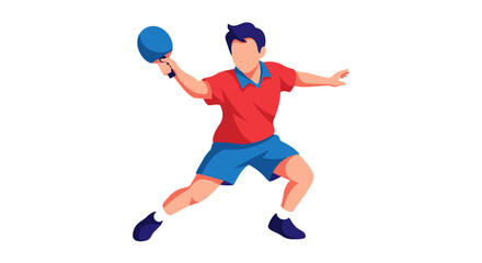 Young man playing table tennis in sportswear